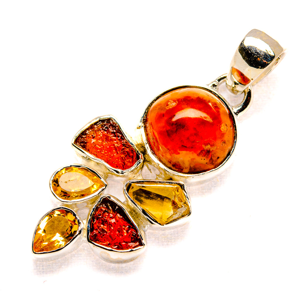 Mexican Fire Opal Pendants handcrafted by Ana Silver Co - PD36641 - Photo 2