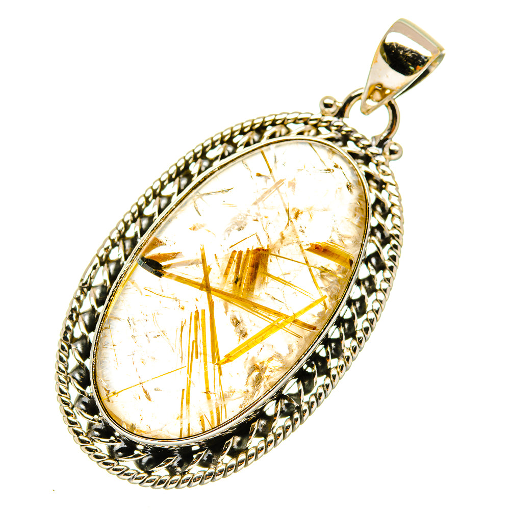 Rutilated Quartz Pendants handcrafted by Ana Silver Co - PD4034