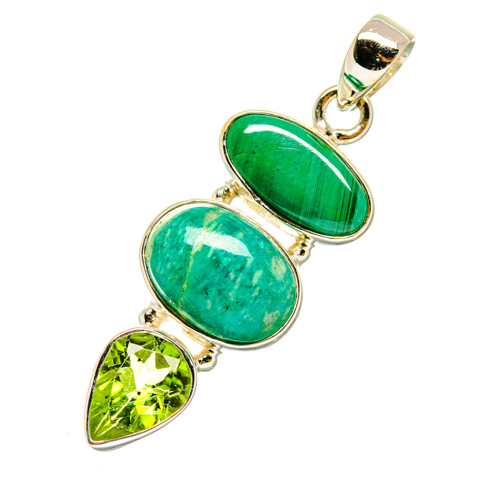 Peruvian Amazonite Pendants handcrafted by Ana Silver Co - PD4189