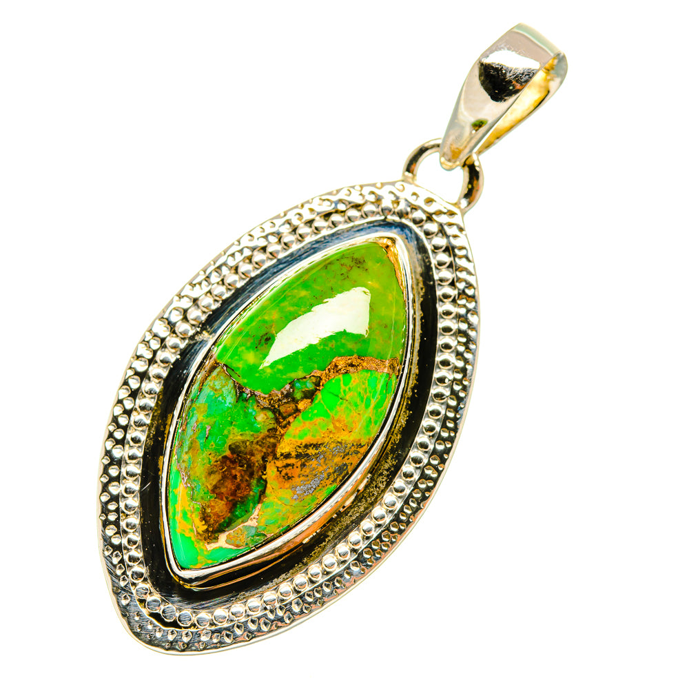 Green Copper Composite Turquoise Pendants handcrafted by Ana Silver Co - PD4199