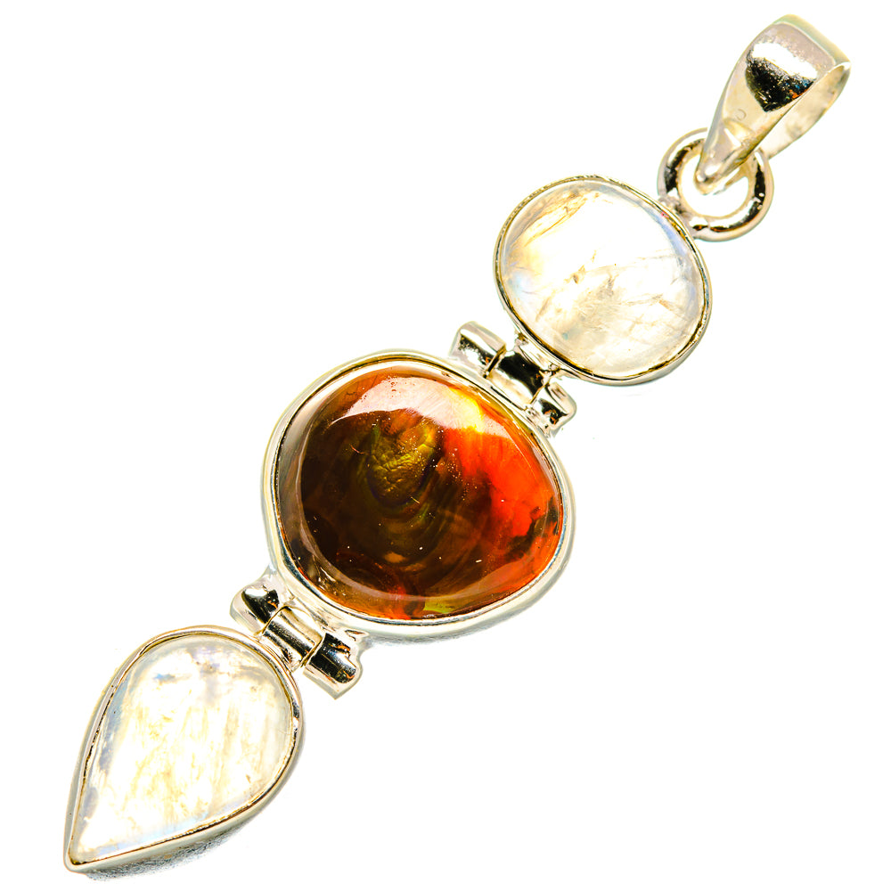 Mexican Fire Agate Pendants handcrafted by Ana Silver Co - PD4498