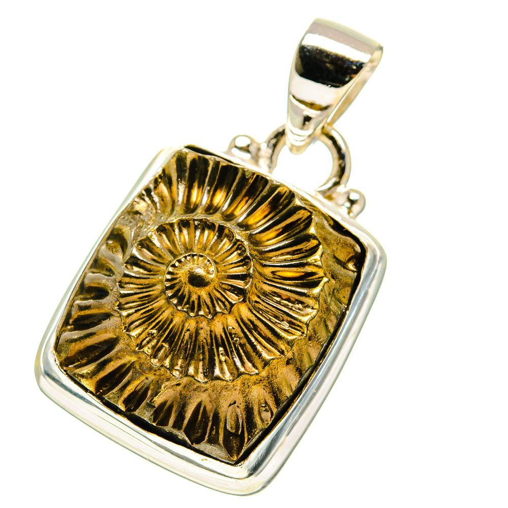 Pyrite Fossil Pendants handcrafted by Ana Silver Co - PD759879