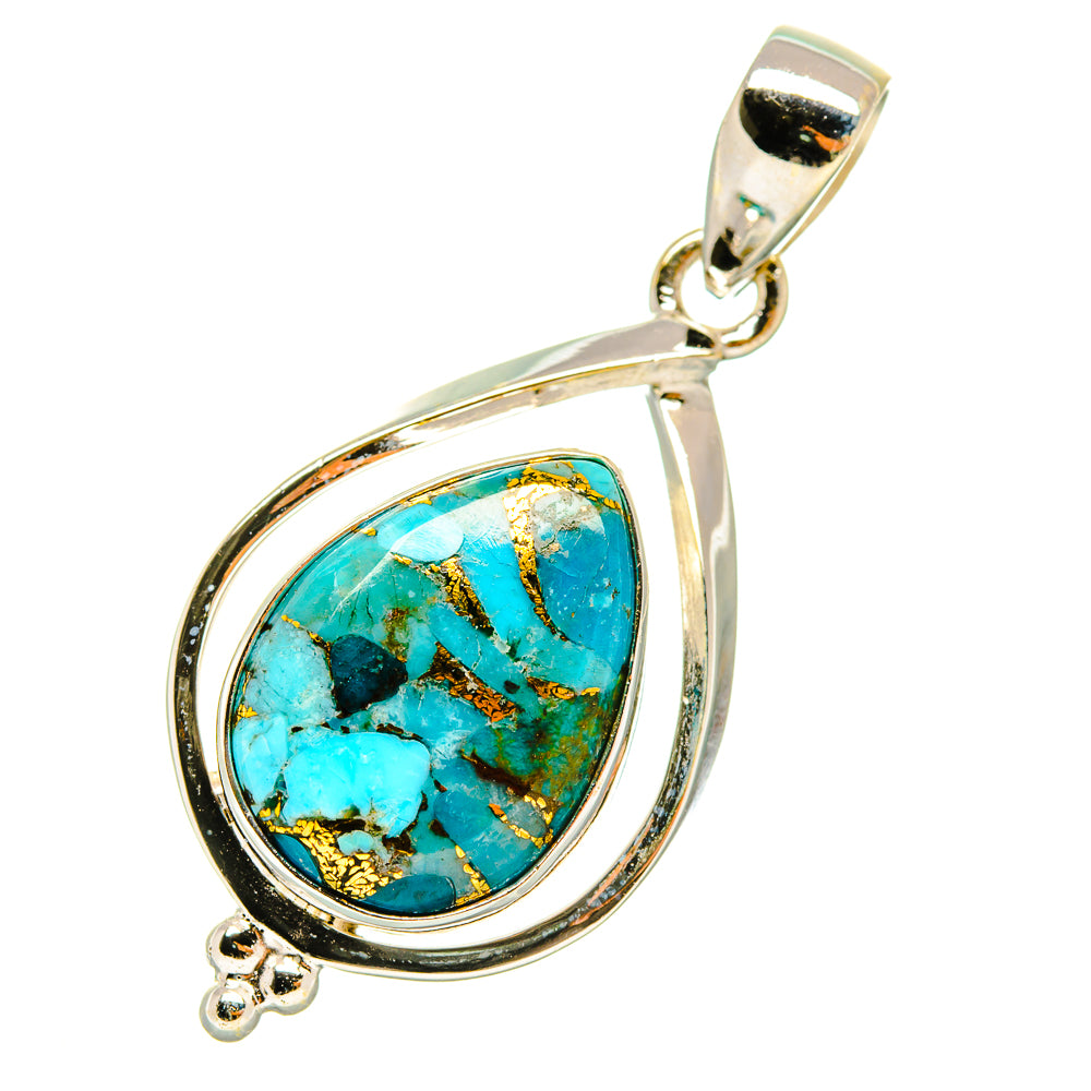 Blue Copper Composite Turquoise Pendants handcrafted by Ana Silver Co - PD4898