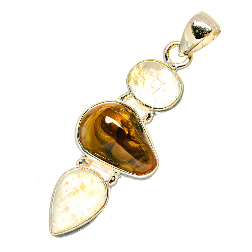Mexican Fire Agate Pendants handcrafted by Ana Silver Co - PD4939