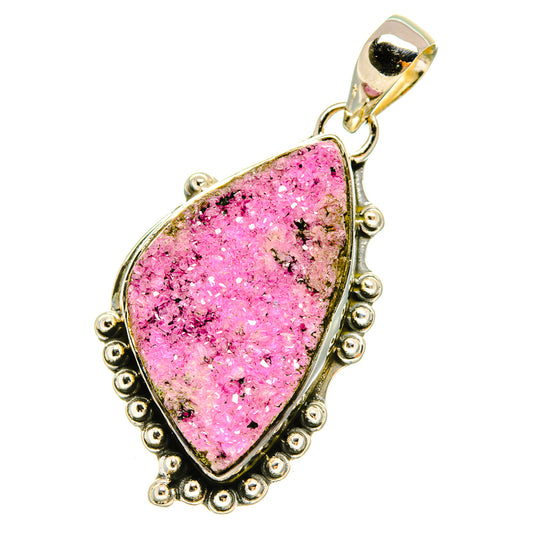 Cobalto Calcite Druzy Pendants handcrafted by Ana Silver Co - PD5040