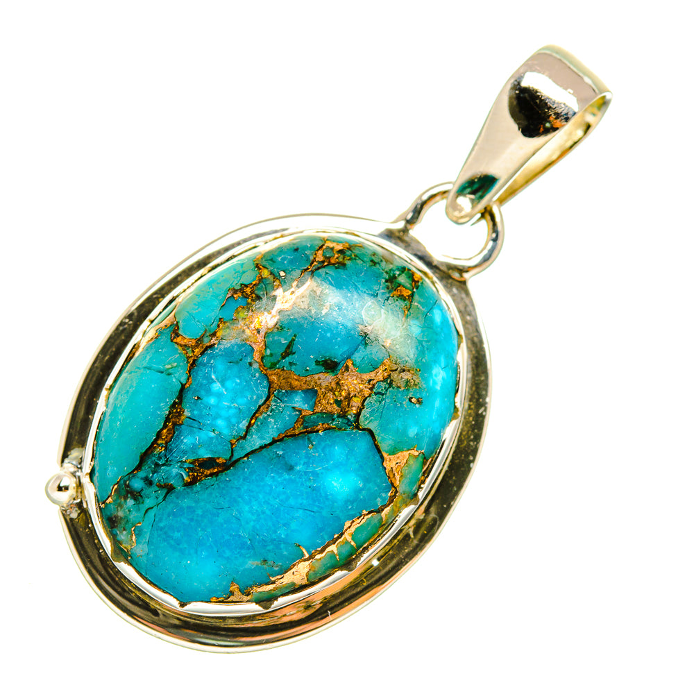 Blue Copper Composite Turquoise Pendants handcrafted by Ana Silver Co - PD5216