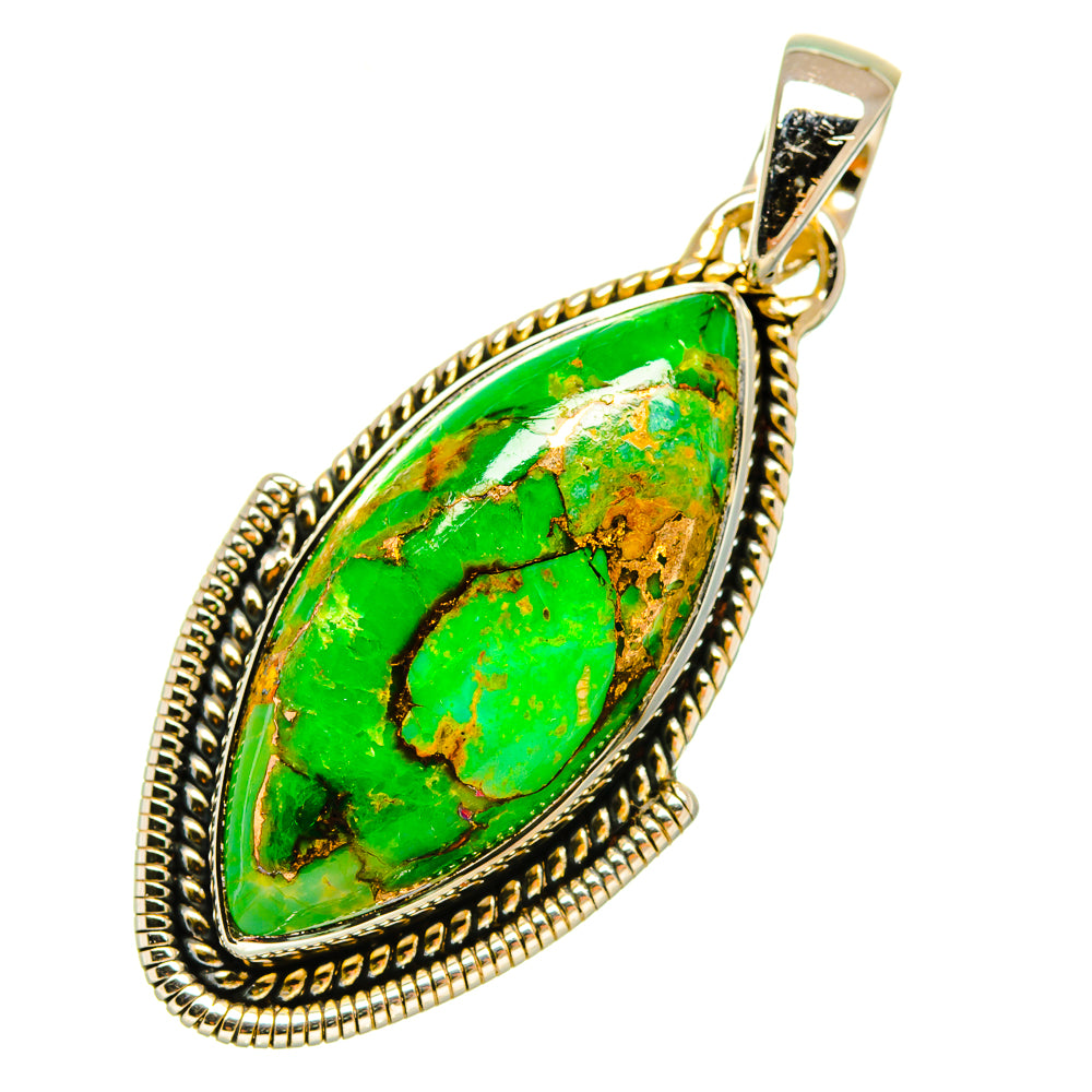 Green Copper Composite Turquoise Pendants handcrafted by Ana Silver Co - PD5305