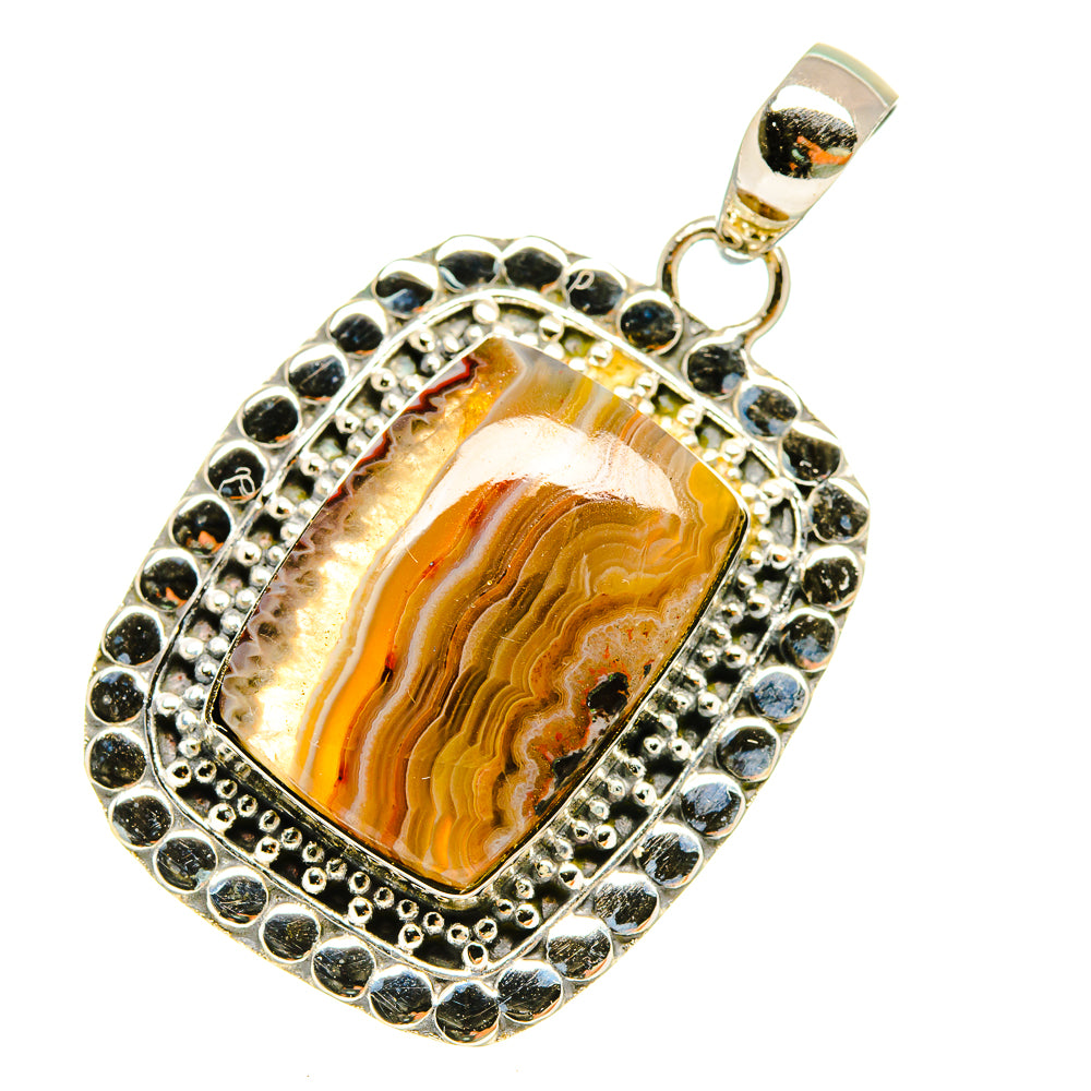 Laguna Lace Agate Pendants handcrafted by Ana Silver Co - PD5380 - Photo 2