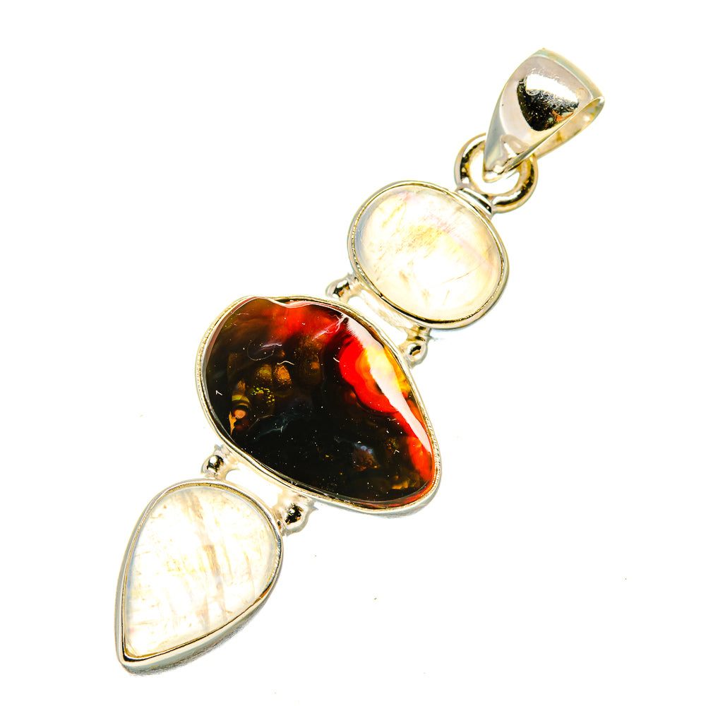 Mexican Fire Agate Pendants handcrafted by Ana Silver Co - PD5465