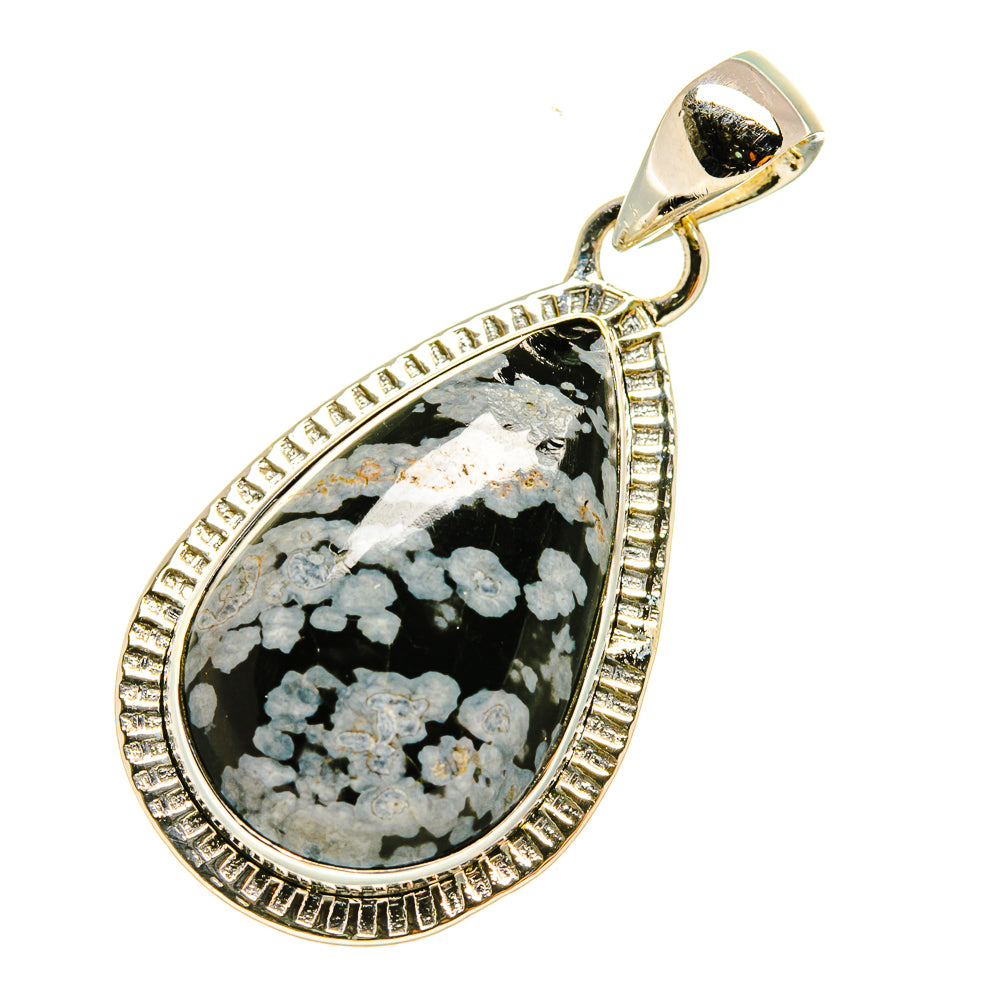 Snowflake Obsidian Pendants handcrafted by Ana Silver Co - PD5625