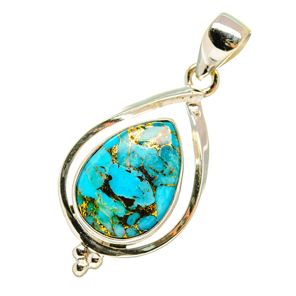 Blue Copper Composite Turquoise Pendants handcrafted by Ana Silver Co - PD5754