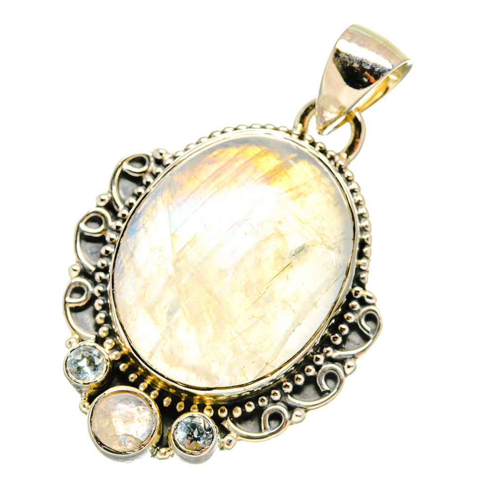 Rainbow Moonstone Pendants handcrafted by Ana Silver Co - PD5759