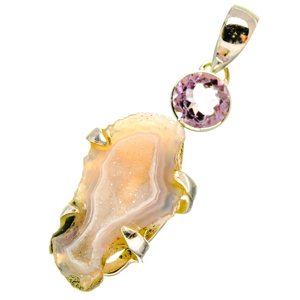Coconut Geode Druzy Pendants handcrafted by Ana Silver Co - PD6080