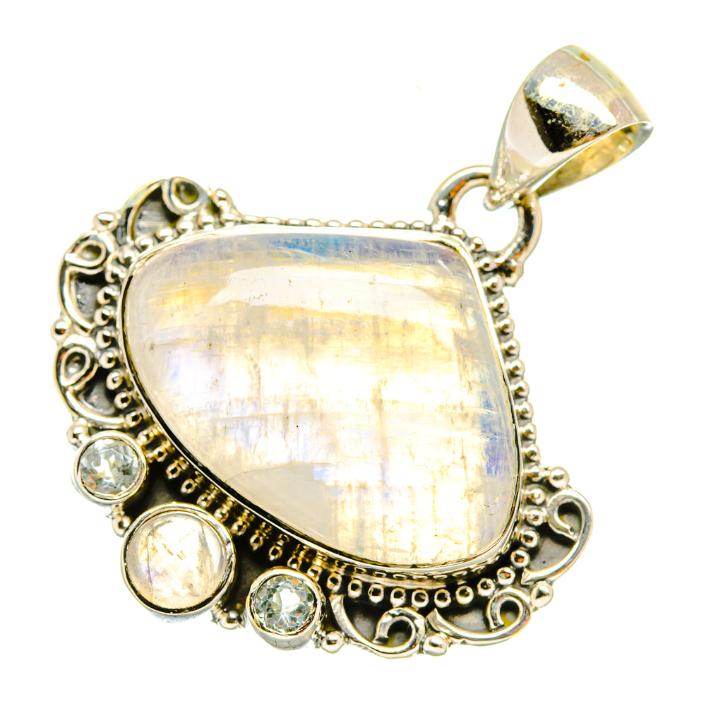 Rainbow Moonstone Pendants handcrafted by Ana Silver Co - PD6129