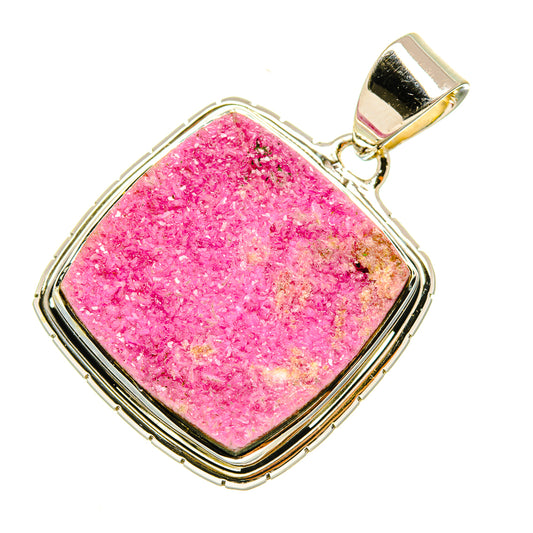 Cobalto Calcite Druzy Pendants handcrafted by Ana Silver Co - PD6186