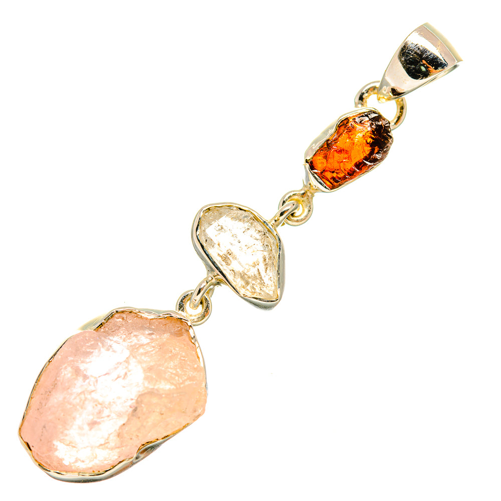 Rose Quartz Pendants handcrafted by Ana Silver Co - PD6444