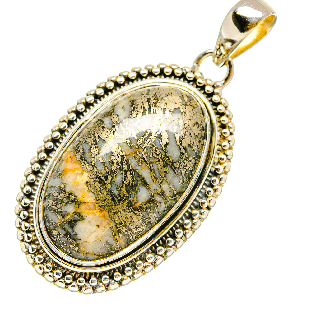 Pyrite Agate Pendants handcrafted by Ana Silver Co - PD6504