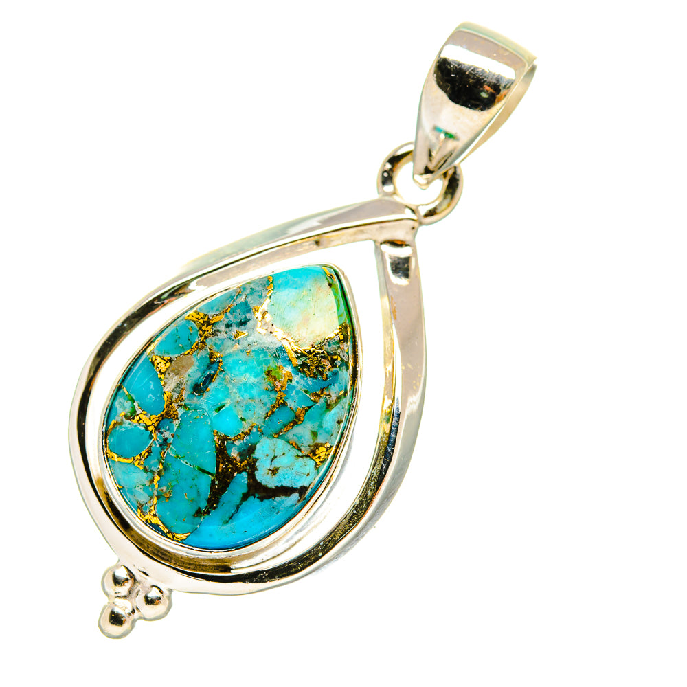 Blue Copper Composite Turquoise Pendants handcrafted by Ana Silver Co - PD6528