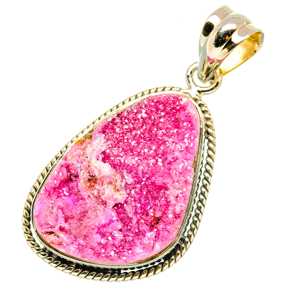 Cobalto Calcite Druzy Pendants handcrafted by Ana Silver Co - PD6763