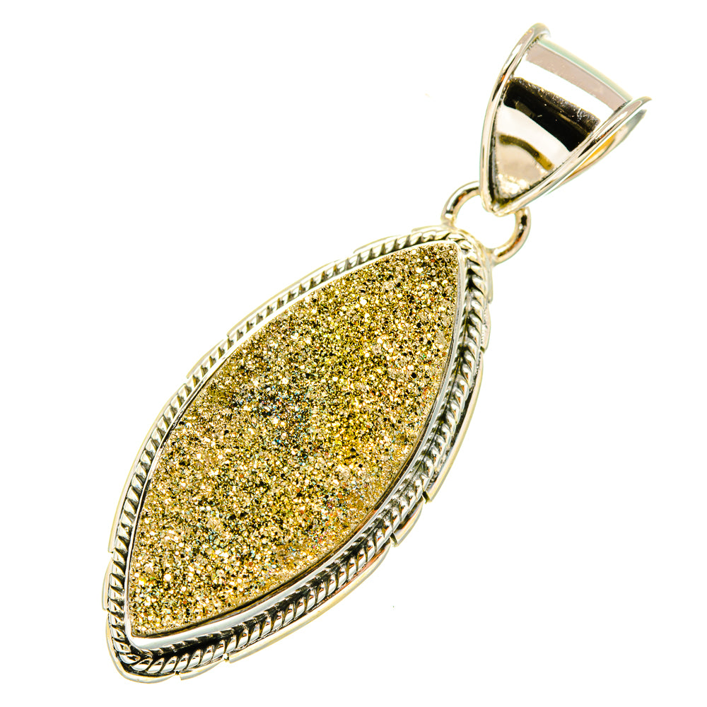 Spectro Pyrite Druzy Pendants handcrafted by Ana Silver Co - PD6771