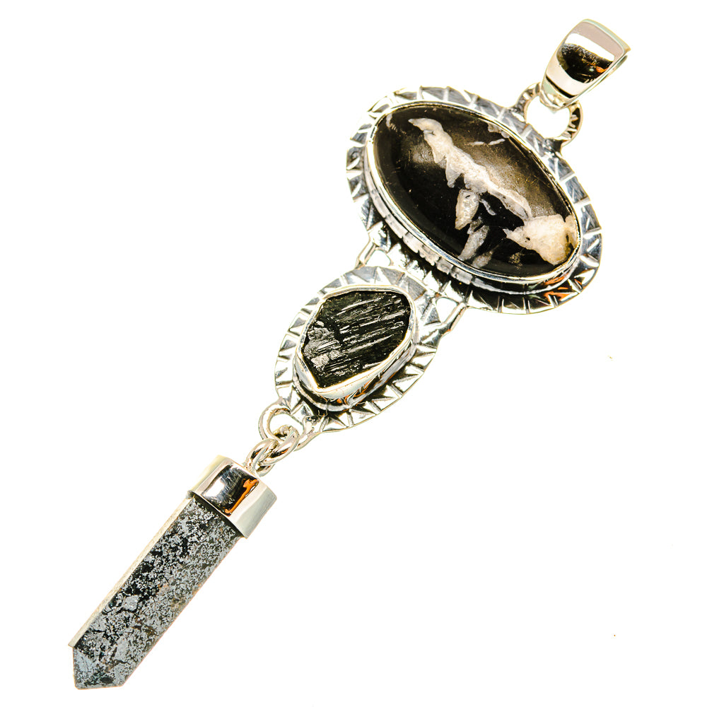 Pinolith Jasper, Tektite Pendants handcrafted by Ana Silver Co - PD6895