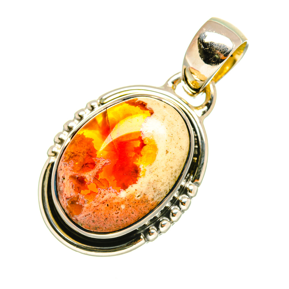 Mexican Fire Opal Pendants handcrafted by Ana Silver Co - PD7000