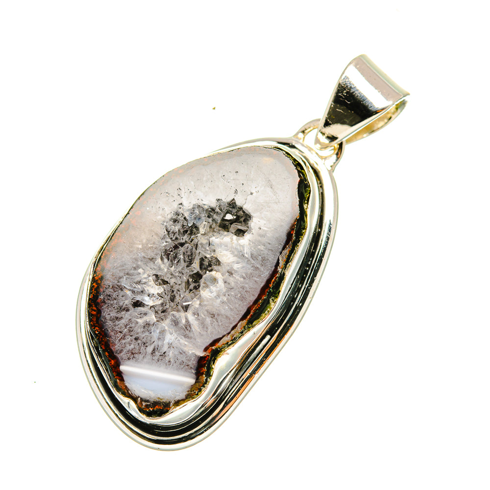 Coconut Geode Slice, Carnelian, Citrine Pendants handcrafted by Ana Silver Co - PD7023