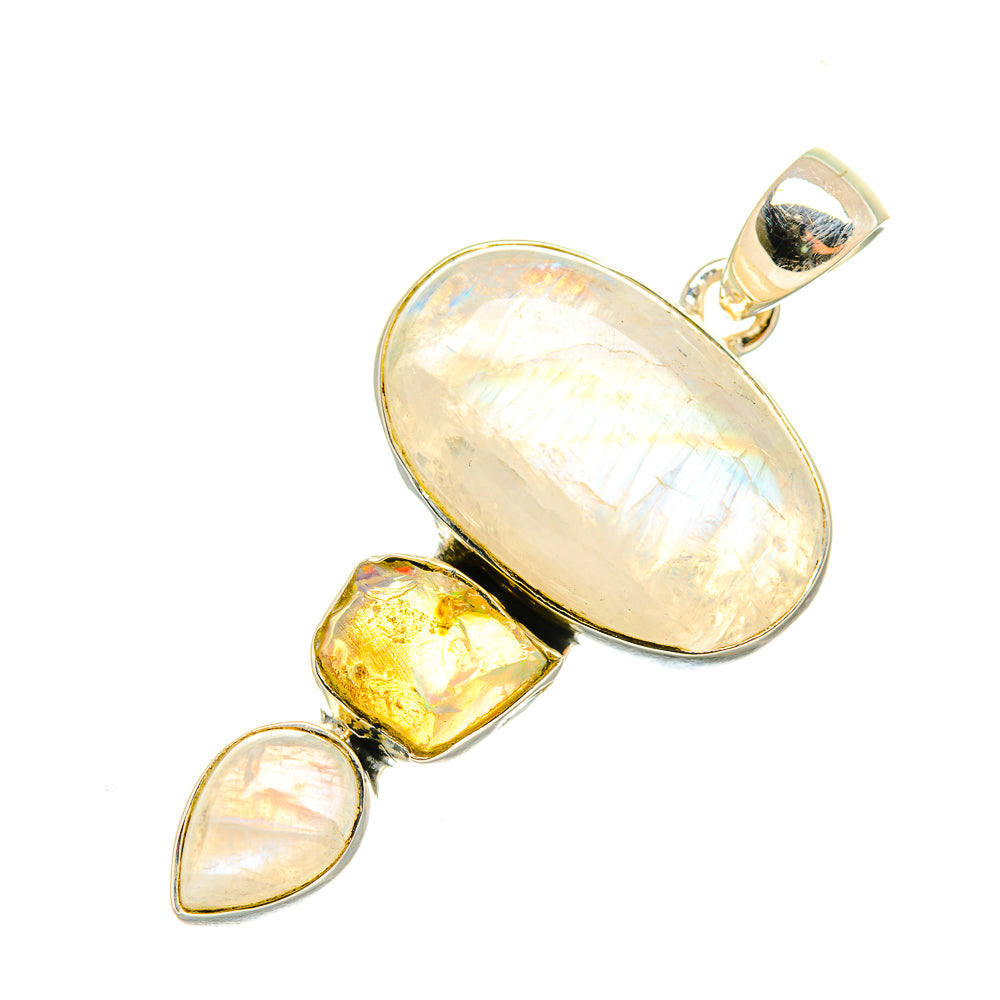 Rainbow Moonstone Pendants handcrafted by Ana Silver Co - PD7046