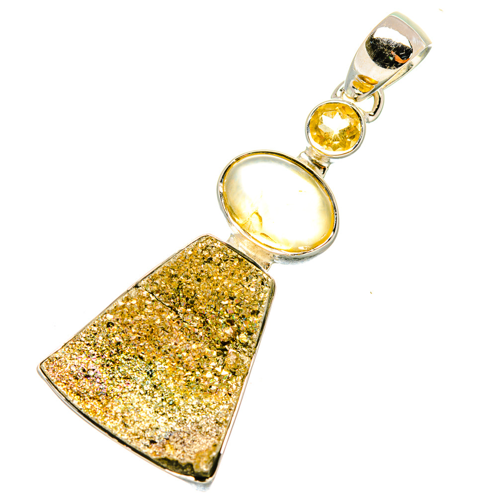 Spectro Pyrite Druzy Pendants handcrafted by Ana Silver Co - PD7060