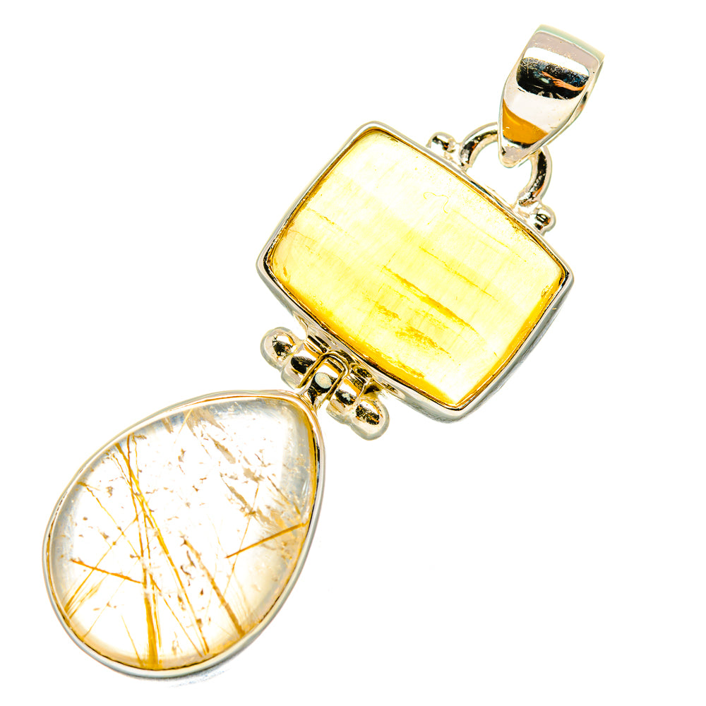 Rutilated Quartz Pendants handcrafted by Ana Silver Co - PD7093