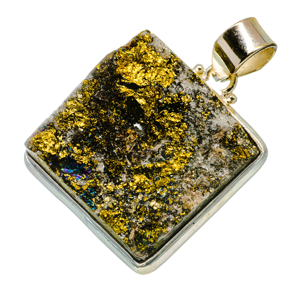 Spectro Pyrite Druzy Pendants handcrafted by Ana Silver Co - PD731968