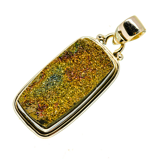 Spectro Pyrite Druzy Earrings handcrafted by Ana Silver Co - PD741706