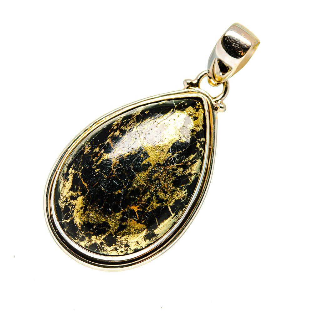 Pyrite In Black Onyx Pendants handcrafted by Ana Silver Co - PD742780