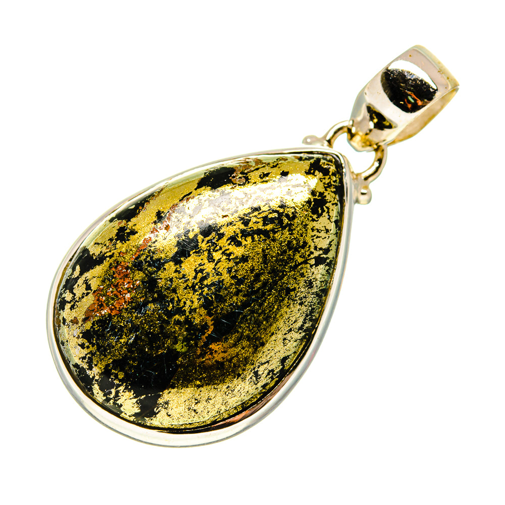 Pyrite In Black Onyx Pendants handcrafted by Ana Silver Co - PD742992
