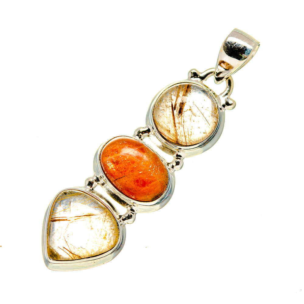 Rutilated Quartz Pendants handcrafted by Ana Silver Co - PD744234