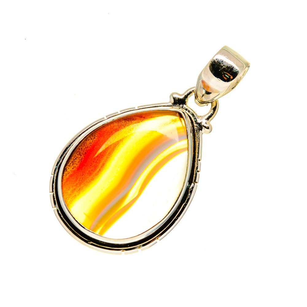 Orange Botswana Agate Pendants handcrafted by Ana Silver Co - PD744986