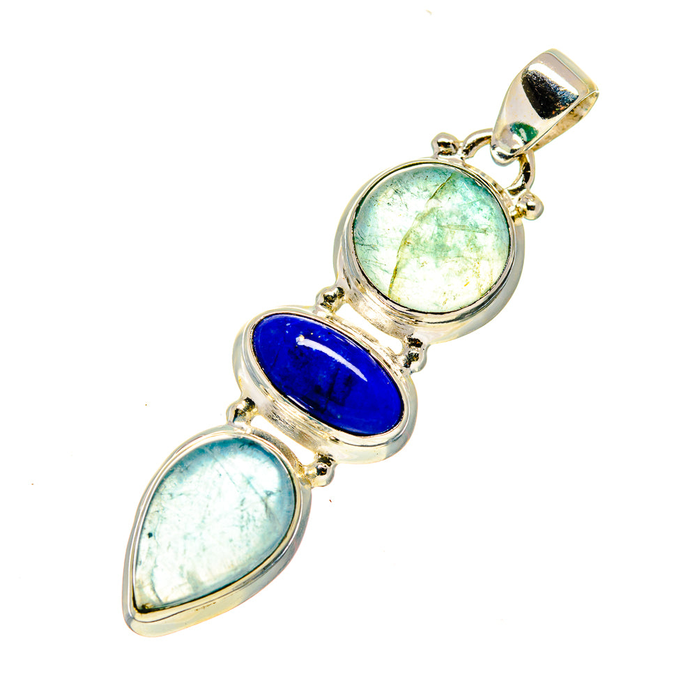 Blue Fluorite Pendants handcrafted by Ana Silver Co - PD745056