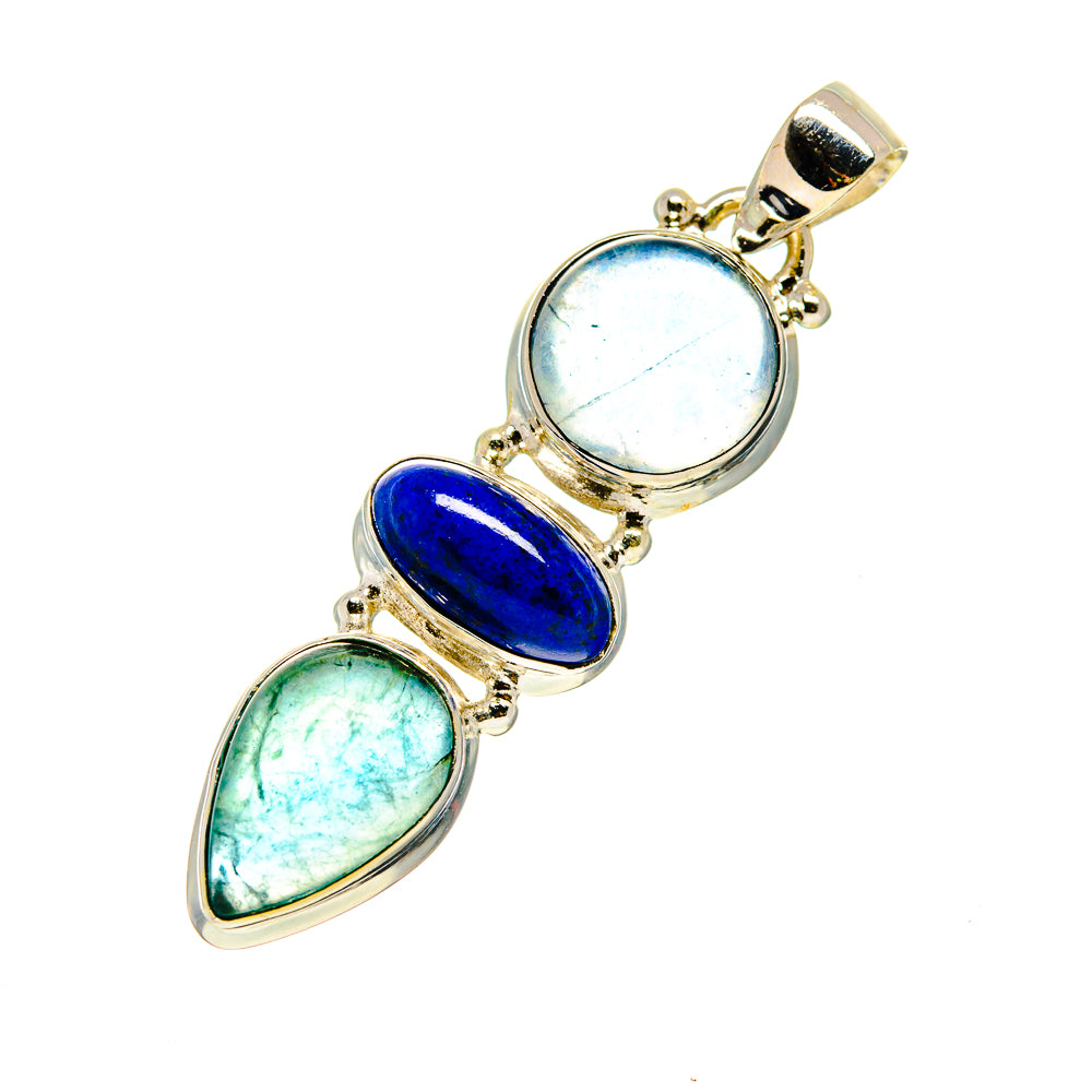Blue Fluorite Pendants handcrafted by Ana Silver Co - PD745467