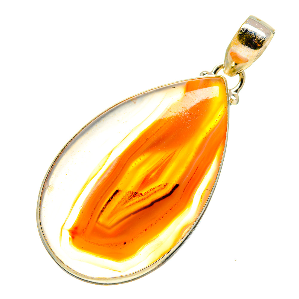 Orange Botswana Agate Pendants handcrafted by Ana Silver Co - PD745521