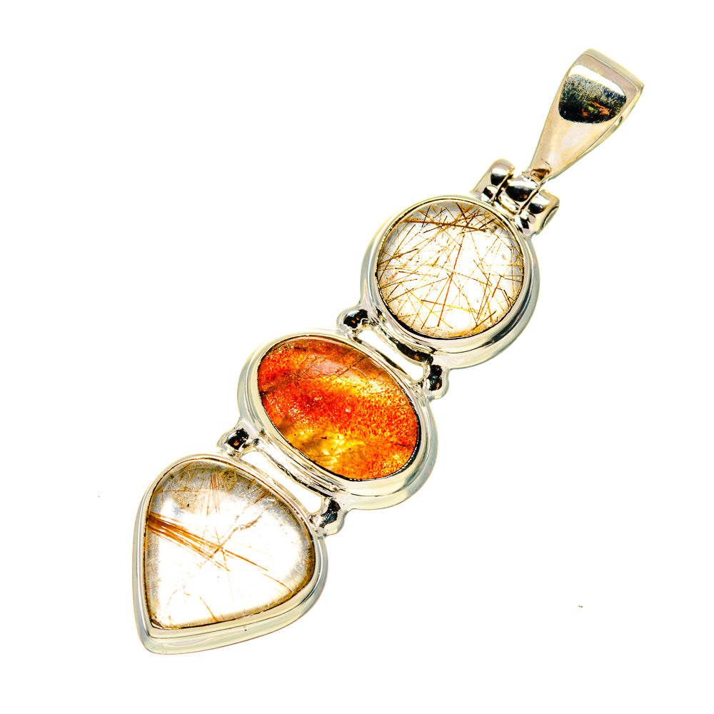 Rutilated Quartz Pendants handcrafted by Ana Silver Co - PD745532