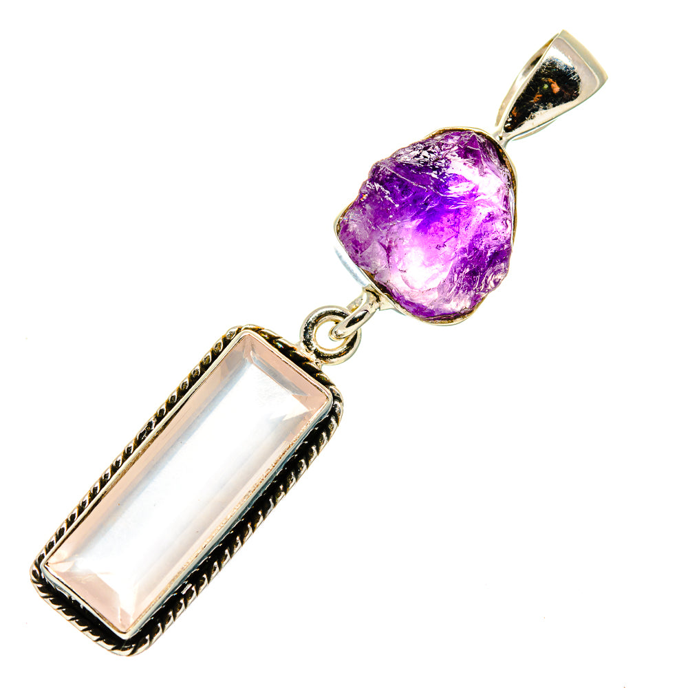 Rose Quartz Pendants handcrafted by Ana Silver Co - PD748402