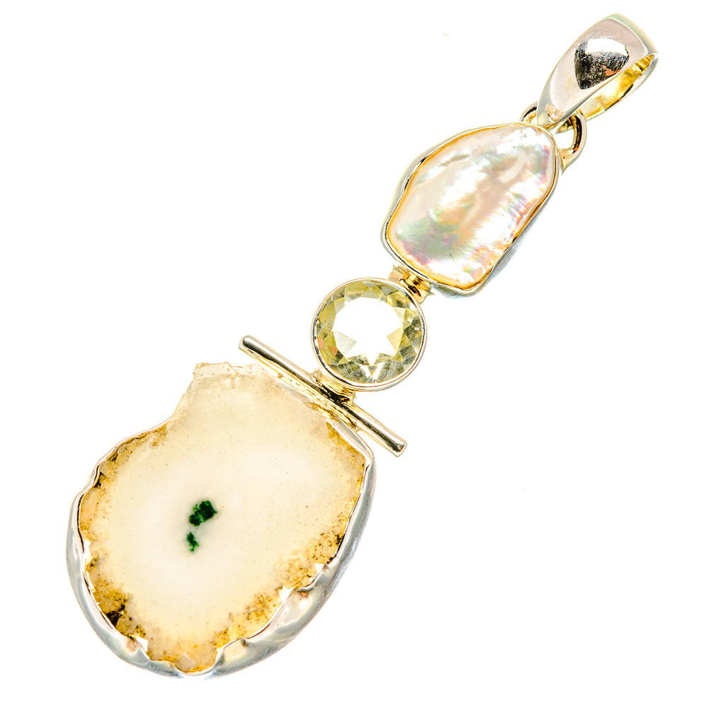 White Solar Quartz Pendants handcrafted by Ana Silver Co - PD7488
