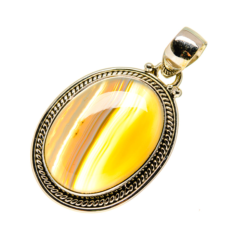 Botswana Agate Pendants handcrafted by Ana Silver Co - PD749555 - Photo 2