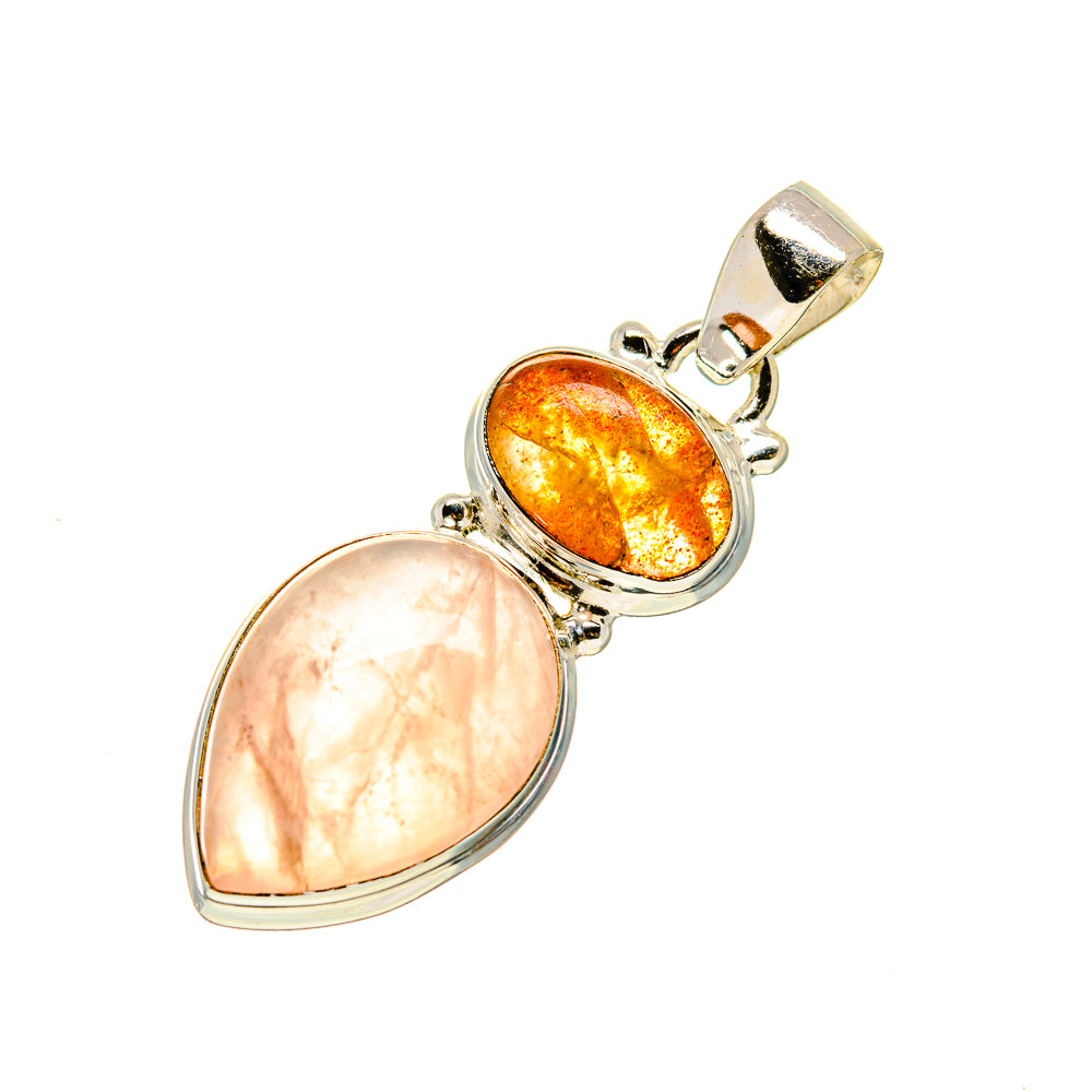 Rose Quartz Pendants handcrafted by Ana Silver Co - PD749683