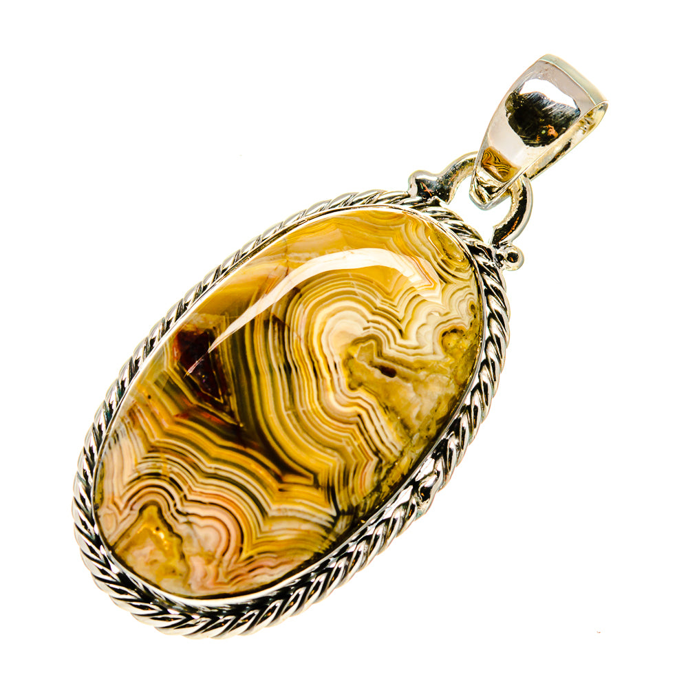 Laguna Lace Agate Pendants handcrafted by Ana Silver Co - PD750331