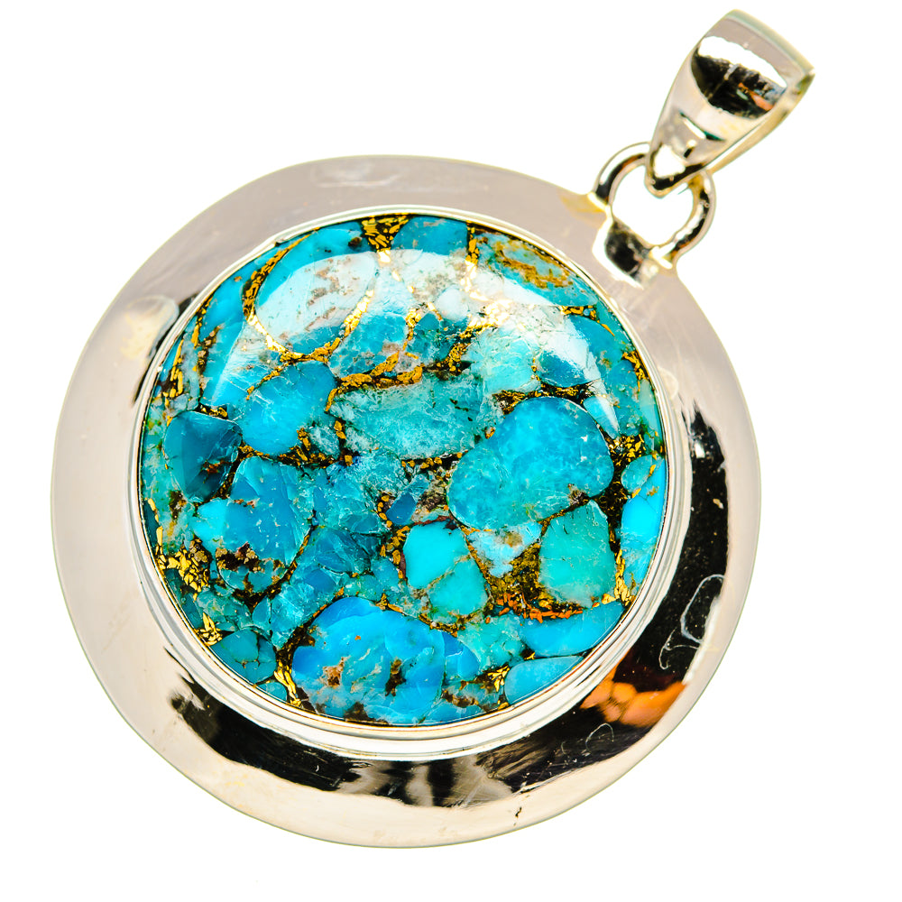 Blue Copper Composite Turquoise Pendants handcrafted by Ana Silver Co - PD7510