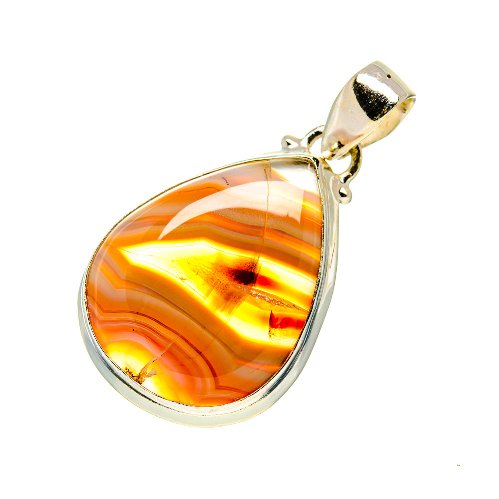 Orange Botswana Agate Pendants handcrafted by Ana Silver Co - PD751086