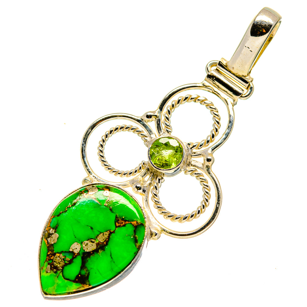 Green Copper Composite Turquoise Pendants handcrafted by Ana Silver Co - PD751509