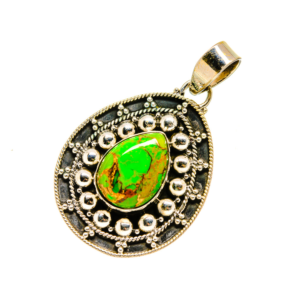 Green Copper Composite Turquoise Pendants handcrafted by Ana Silver Co - PD751946