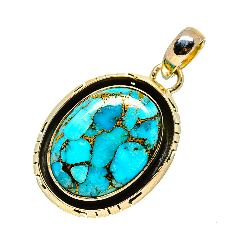 Blue Copper Composite Turquoise Pendants handcrafted by Ana Silver Co - PD752088